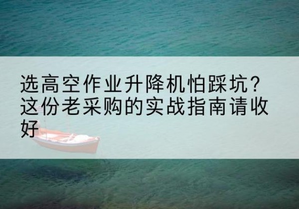 佳木斯高空作业升降机厂家推荐-选高空作业升降机怕踩坑？这份老采购的实战指南请收好